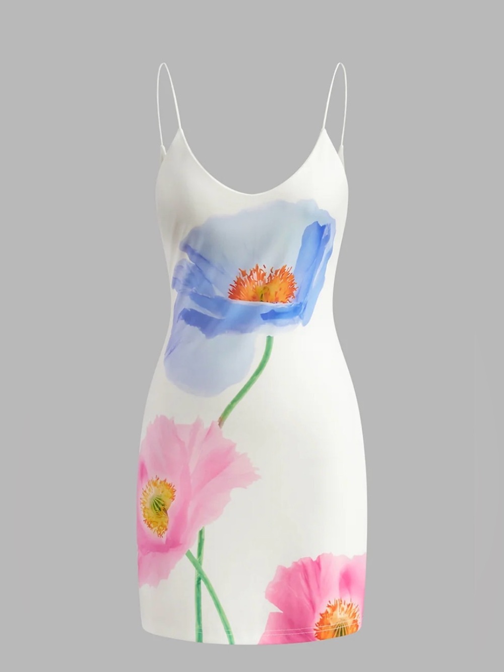 Commense Backless Floral Short Dress - M